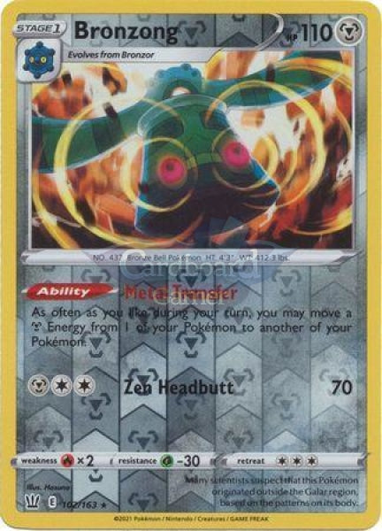 102/163 Bronzong Holo Reverse Rare Battle Styles Single Card