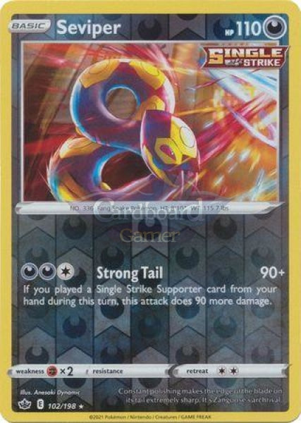 102/198 Seviper Rare Reverse Holo Chilling Reign Single Card