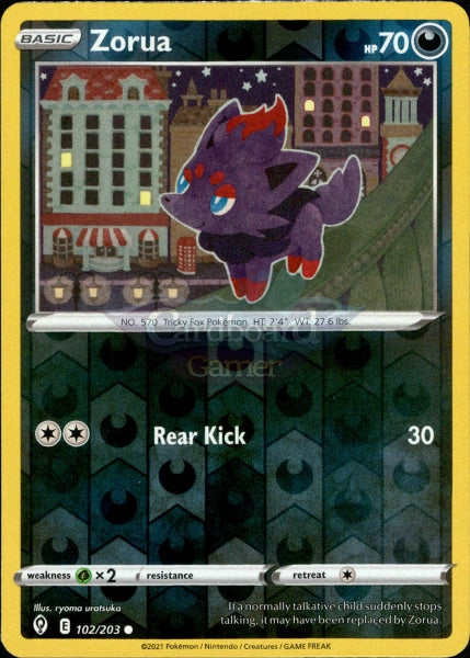 102/203 Zorua Reverse Holo Evolving Skies Single Card