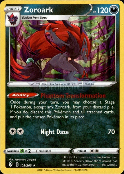 103/203 Zoroark Holo Rare Evolving Skies Single Card