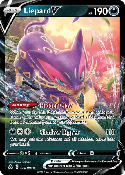 104/198 Liepard V Ultra Rare Chilling Reign Single Card