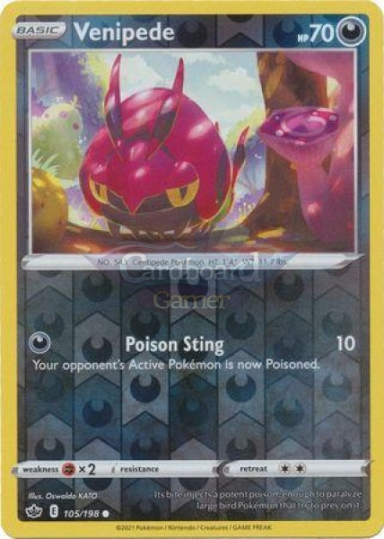 105/198 Venipede Common Reverse Holo Chilling Reign Single Card