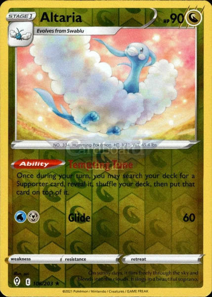 106/203 Altaria Reverse Holo Evolving Skies Single Card