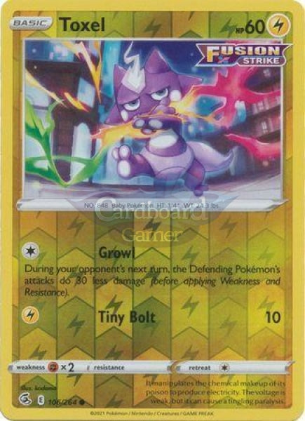 106/264 Toxel Common Reverse Holo Fusion Strike Single Card