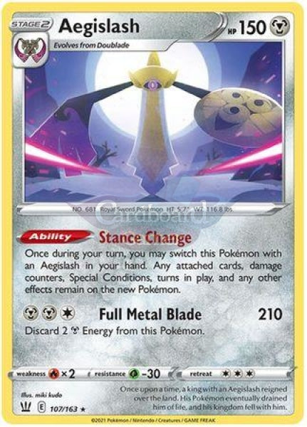 107/163 Aegislash Holo Rare Battle Styles Single Card