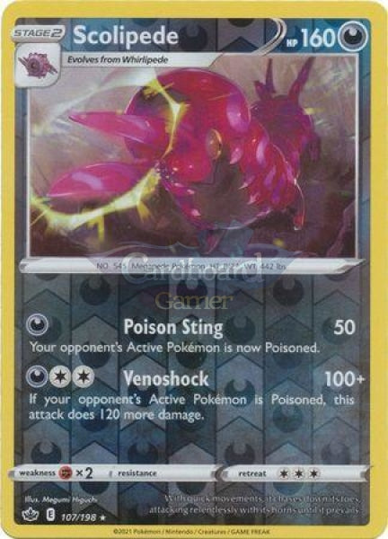 107/198 Scolipede Rare Reverse Holo Chilling Reign Single Card