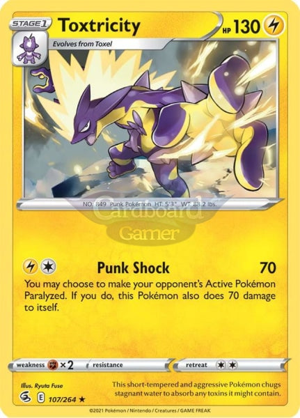 107/264 Toxtricity Holo Rare Fusion Strike Single Card