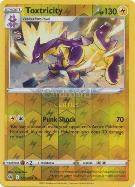 107/264 Toxtricity Rare Reverse Holo Fusion Strike Single Card