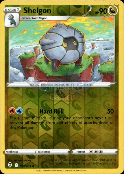 108/203 Shelgon Reverse Holo Evolving Skies Single Card