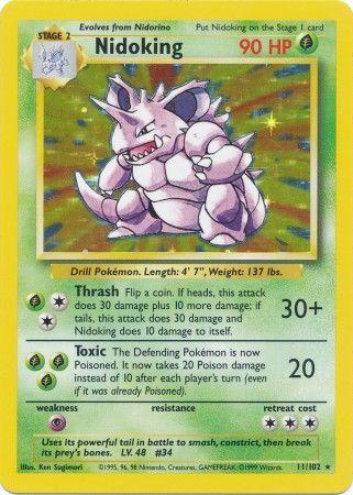 11/102 Nidoking Holo Rare Base Set Unlimited