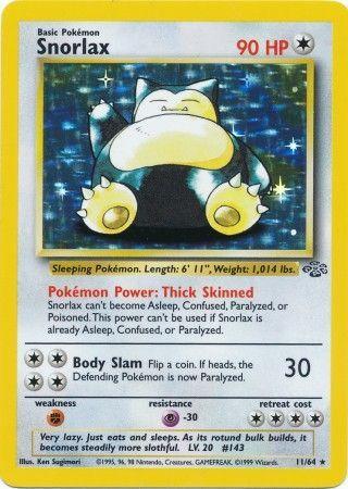 11/64 Snorlax Holo Rare Jungle Set Unlimited