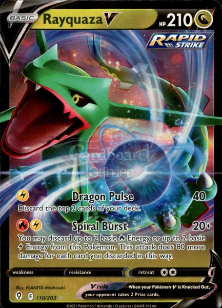 110/203 Rayquaza V Evolving Skies Single Card