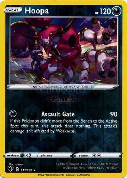 111/189 Hoopa Holo Rare Reverse Darkness Ablaze Single Card