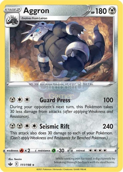 111/198 Aggron Rare Chilling Reign Single Card