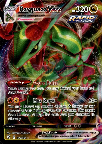 111/203 Rayquaza Vmax Evolving Skies Single Card