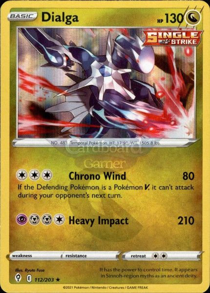 112/203 Dialga Holo Rare Evolving Skies Single Card