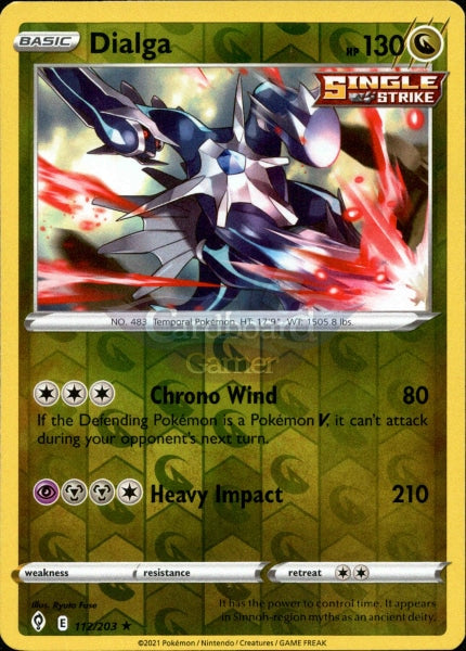 112/203 Dialga Reverse Holo Evolving Skies Single Card