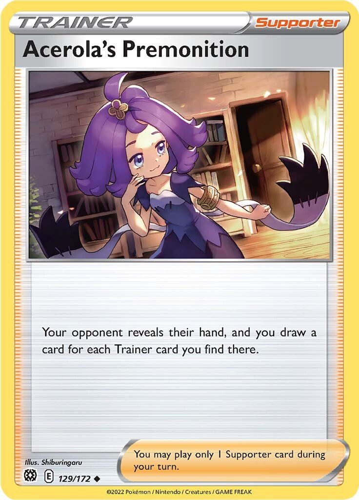 129/172 Acerola's Premonition Trainer Uncommon Brilliant Stars Pokemon TCG