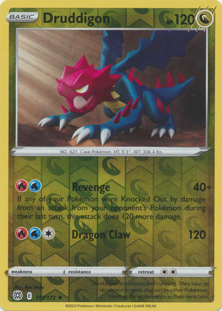 113/172 Druddigon Rare Reverse Holo Brilliant Stars Pokemon TCG