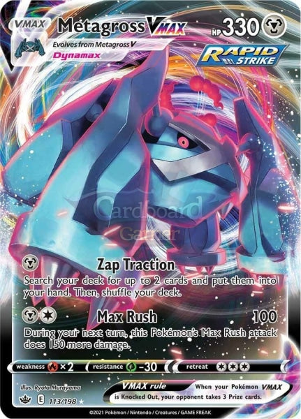 113/198 Metagross Vmax Ultra Rare Chilling Reign Single Card