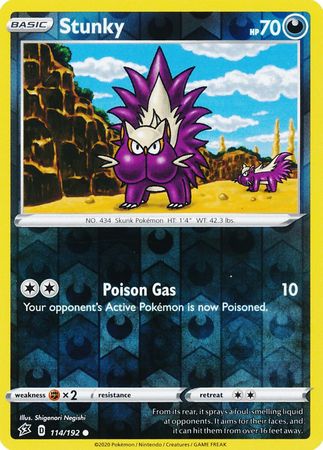 114/192 Stunky Common Reverse Holo Rebel Clash