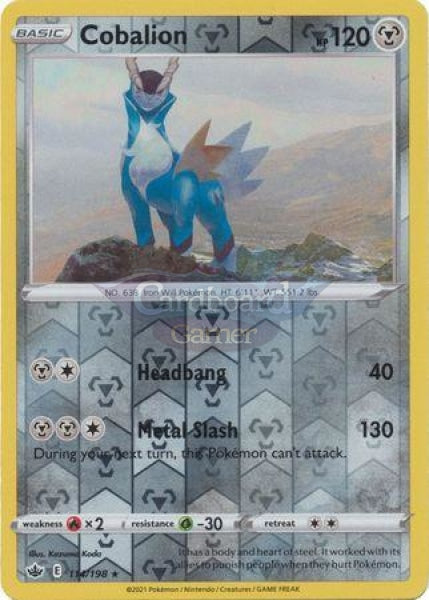 114/198 Cobalion Rare Reverse Holo Chilling Reign Single Card