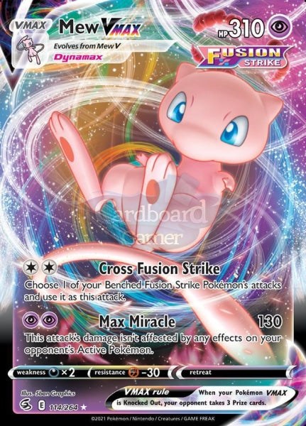 114/264 Mew Vmax Fusion Strike Single Card