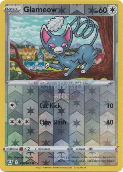 115/163 Glameow Reverse Holo Common Battle Styles Single Card