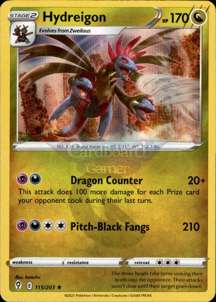 115/203 Hydreigon Holo Rare Evolving Skies Single Card