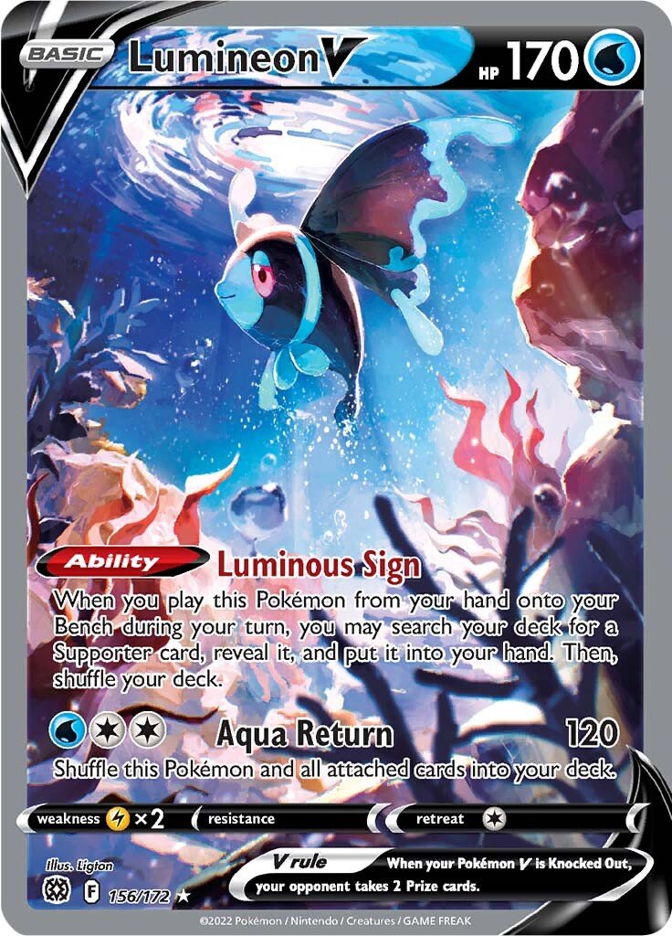 156/172 Lumineon V Full Alt Art Ultra Rare Brilliant Stars Pokemon TCG