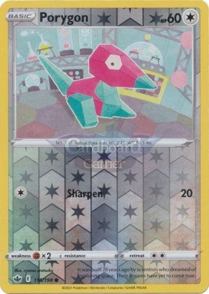 116/198 Porygon Common Reverse Holo Chilling Reign Single Card