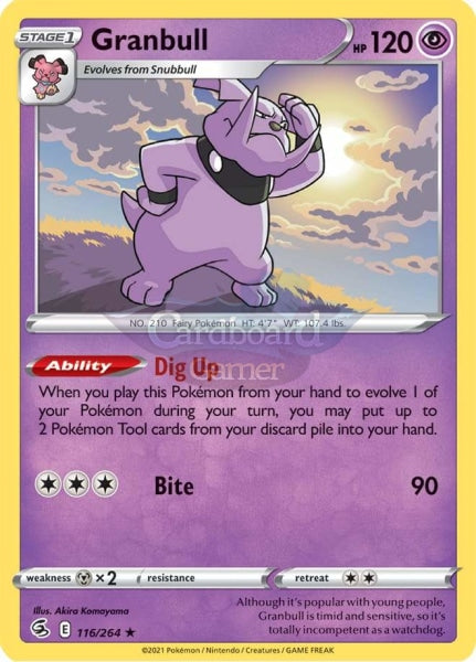 116/264 Granbull Rare Fusion Strike Single Card