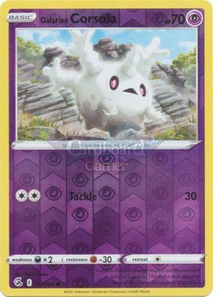 117/264 Galarian Corsola Common Reverse Holo Fusion Strike Single Card