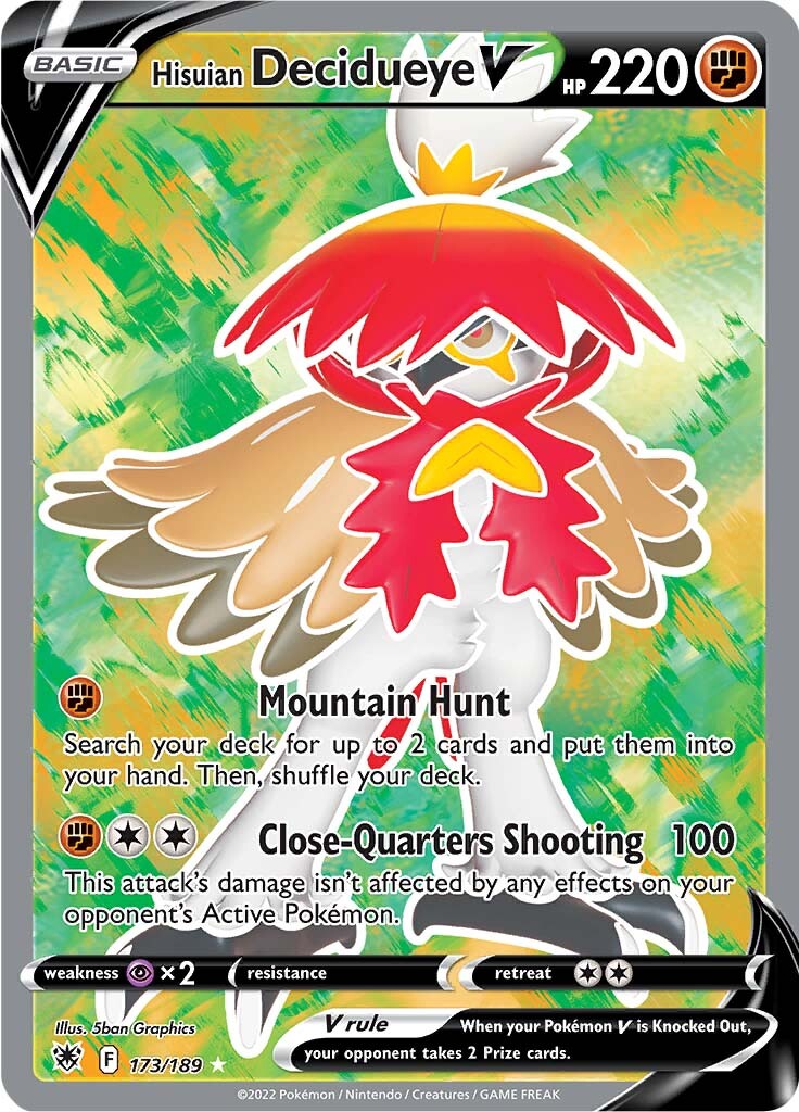 173/189 Hisuian Decidueye V Full Art Astral Radiance