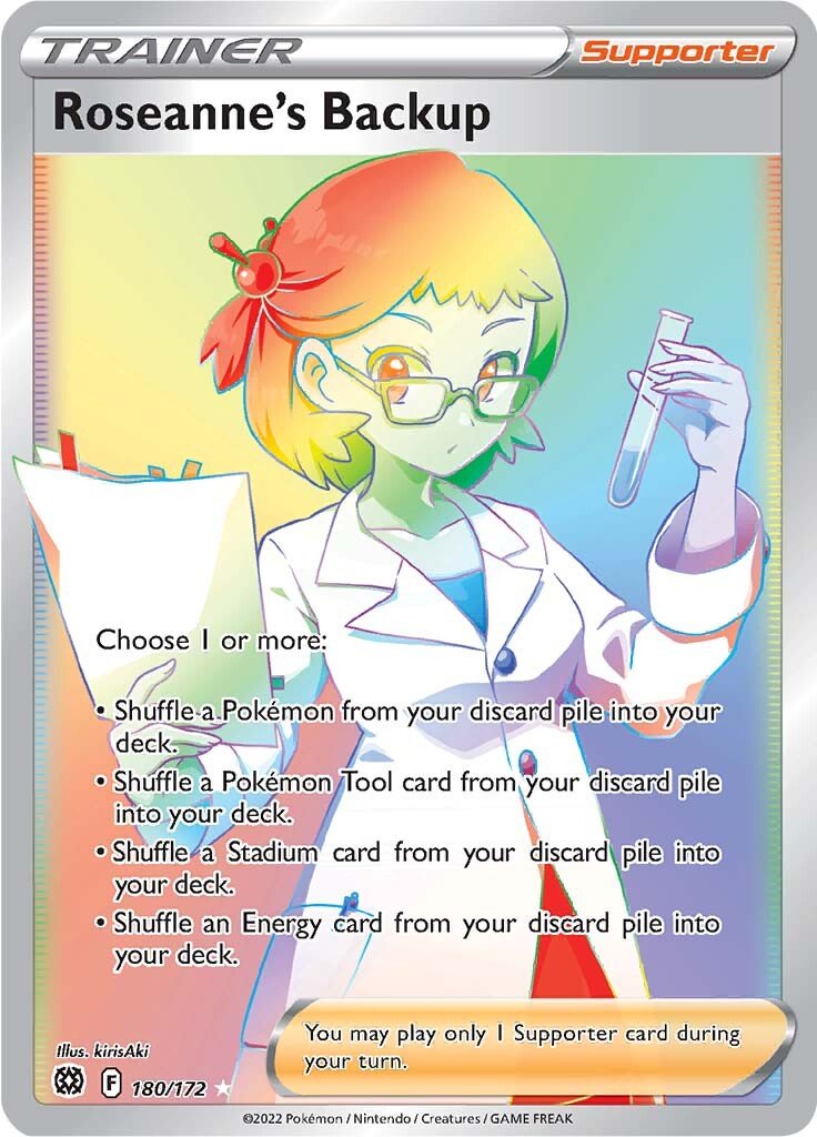 180/172 Roseanne's Backup Hyper Rainbow Secret Rare Trainer Brilliant Stars Pokemon TCG