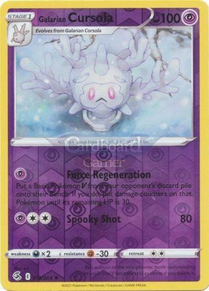 118/264 Galarian Cursola Rare Reverse Holo Fusion Strike Single Card