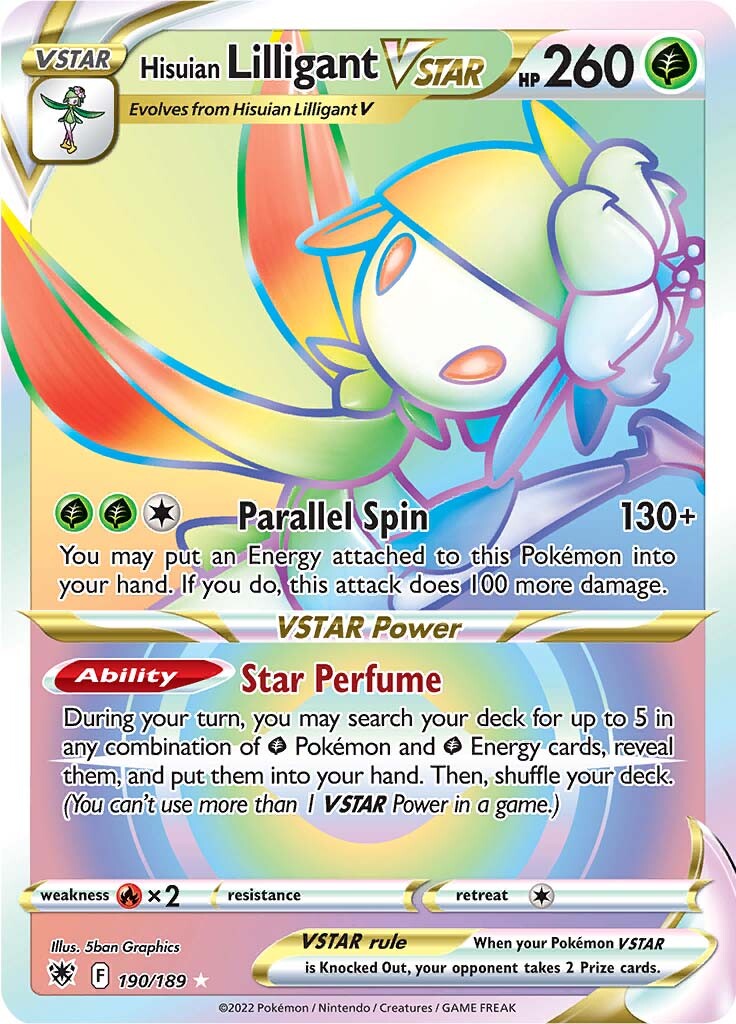 190/189 Hisuian Lilligant VSTAR Hyper Rare Astral Radiance