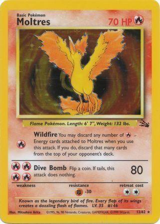 12/62 Moltres Holo Rare Fossil Set Unlimited