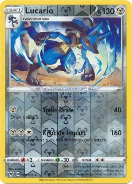 120/185 Lucario Rare Reverse Holo Vivid Voltage Single Card