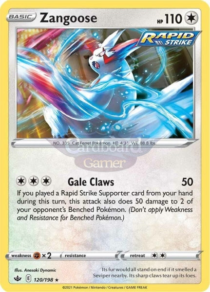 120/198 Zangoose Rare Chilling Reign Single Card