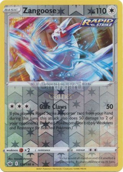 120/198 Zangoose Rare Reverse Holo Chilling Reign Single Card