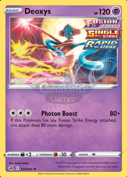 120/264 Deoxys Holo Rare Fusion Strike Single Card