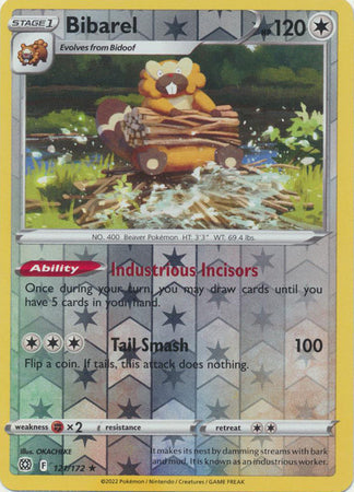 121/172 Bibarel Holo Rare Reverse Holo Brilliant Stars Pokemon TCG