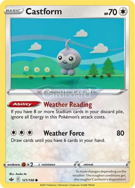 121/198 Castform Common Chilling Reign Single Card