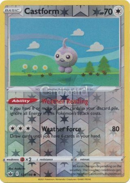 121/198 Castform Common Reverse Holo Chilling Reign Single Card