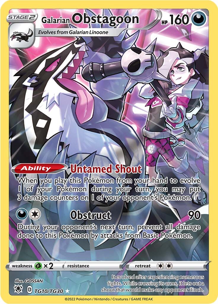 TG10/TG30 Galarian Obstagoon Trainer Gallery Astral Radiance