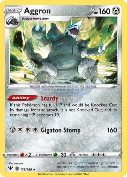 123/189 Aggron Holo Rare Darkness Ablaze Single Card