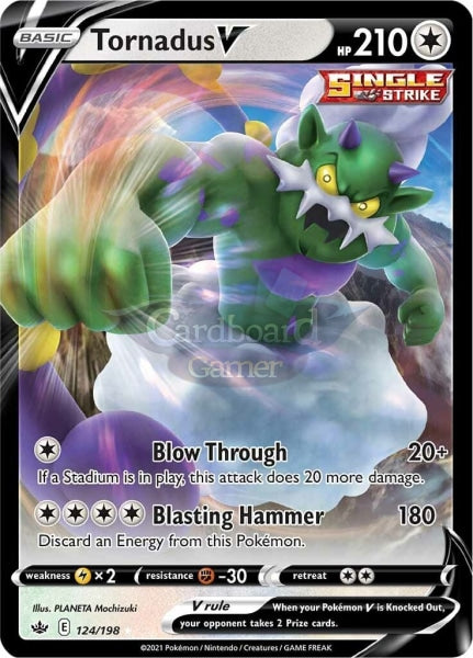 124/198 Tornadus V Ultra Rare Chilling Reign Single Card