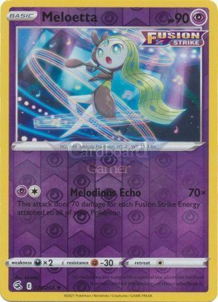 124/264 Meloetta Rare Reverse Holo Fusion Strike Single Card