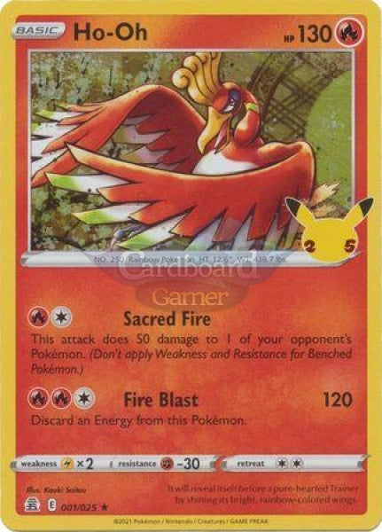 1/25 Ho-Oh Holo Rare Celebrations Single Card